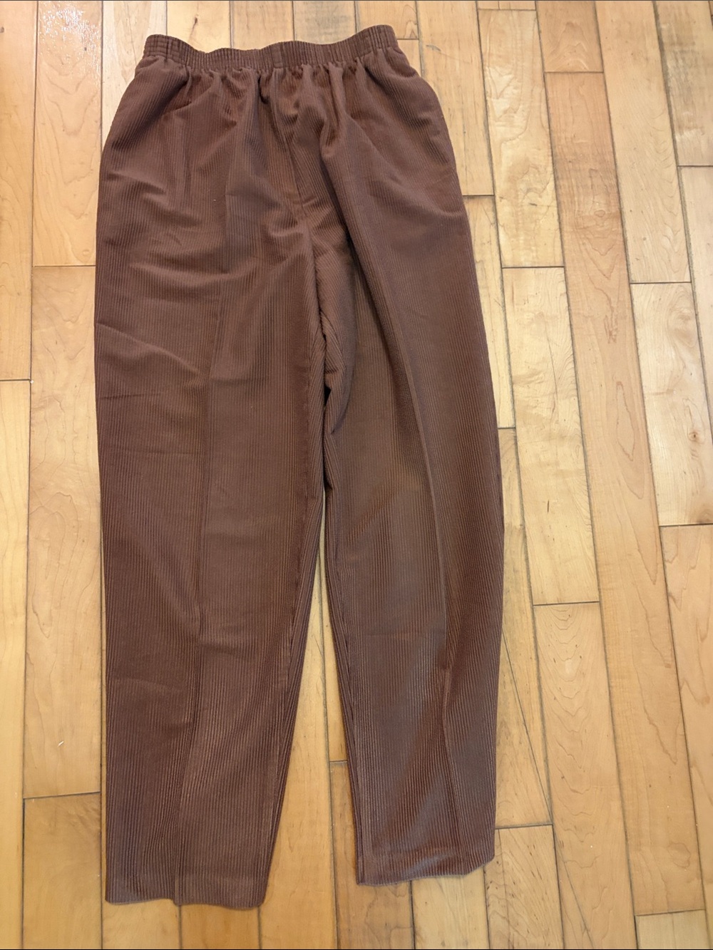 Vintage BonWorth  Brown Elastic-Waist Corduroy Pants